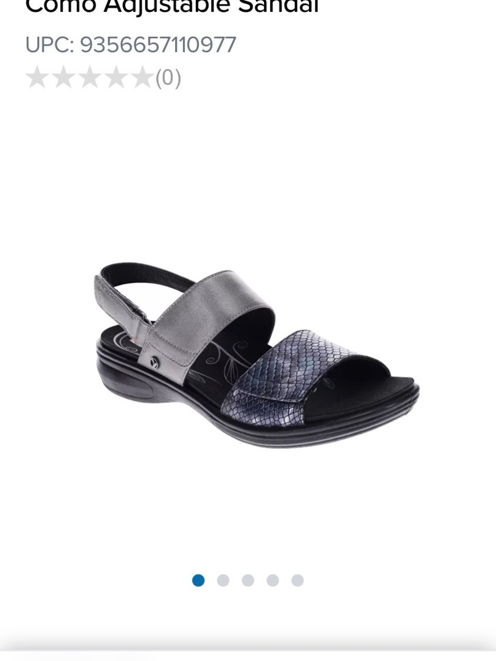 Revere Shoes Women's Slingback Sandal in Metallic Gray and Textured Blue Sz 8